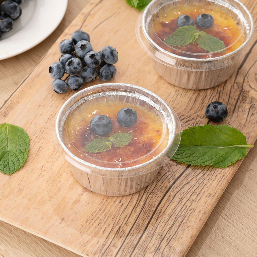 Foil Lux Round Clear Plastic Flat Lid - Fits Ramekin / Portion Cup - 100 count box