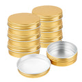 Chef 101 2 oz Round Gold Tin Container - with Screw Lid - 100 count box