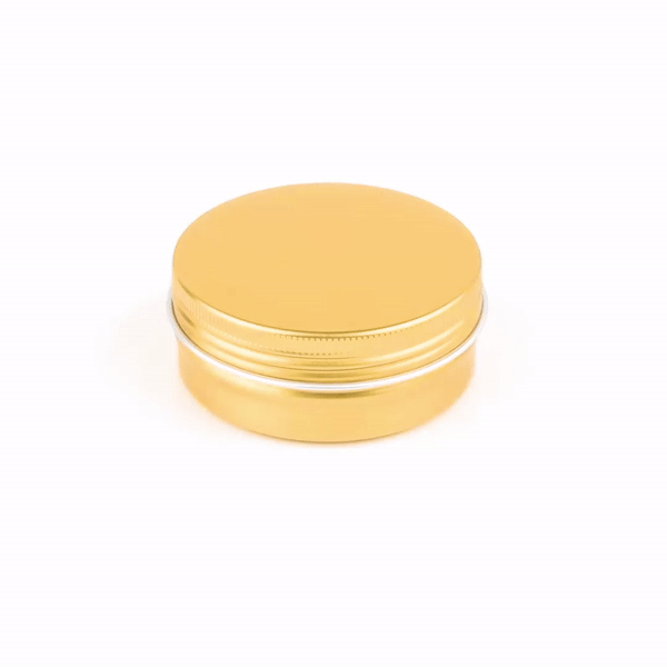 Chef 101 2 oz Round Gold Tin Container - with Screw Lid - 100 count box