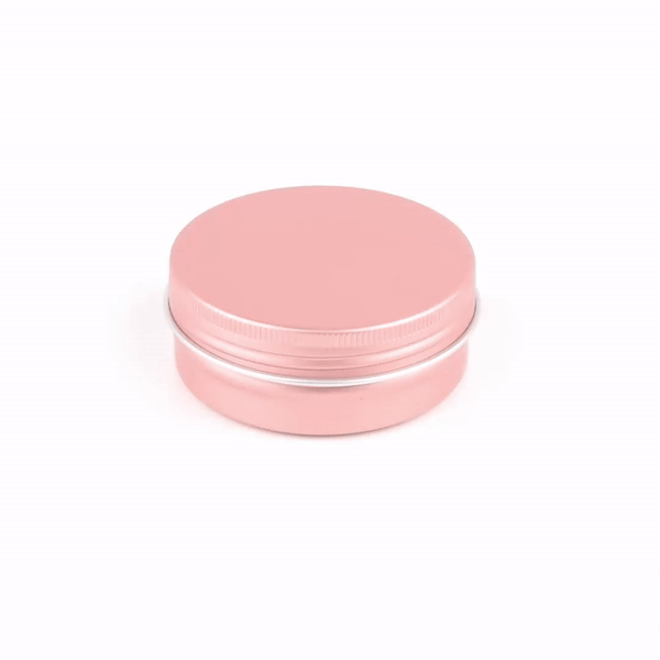 Chef 101 2 oz Round Rose Gold Tin Container - with Screw Lid - 10 count box