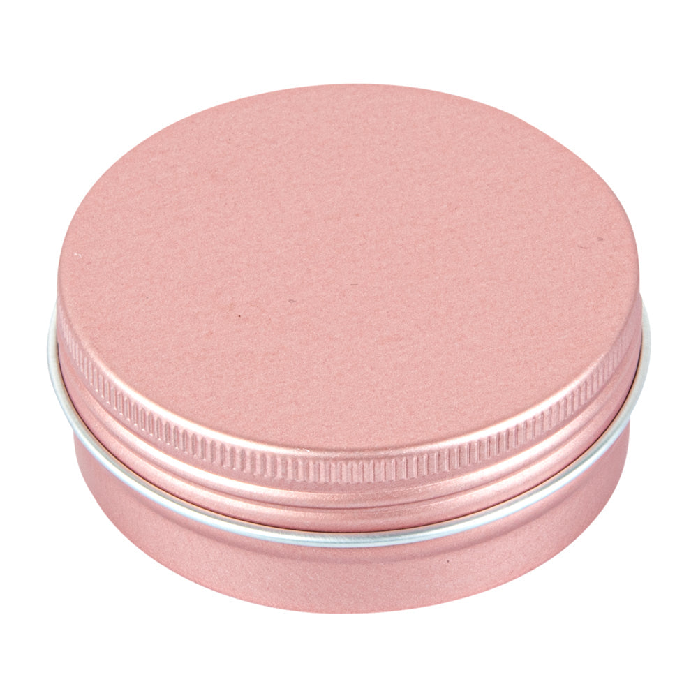 Chef 101 2 oz Round Rose Gold Tin Container - with Screw Lid - 10 count box