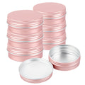 Chef 101 2 oz Round Rose Gold Tin Container - with Screw Lid - 100 count box