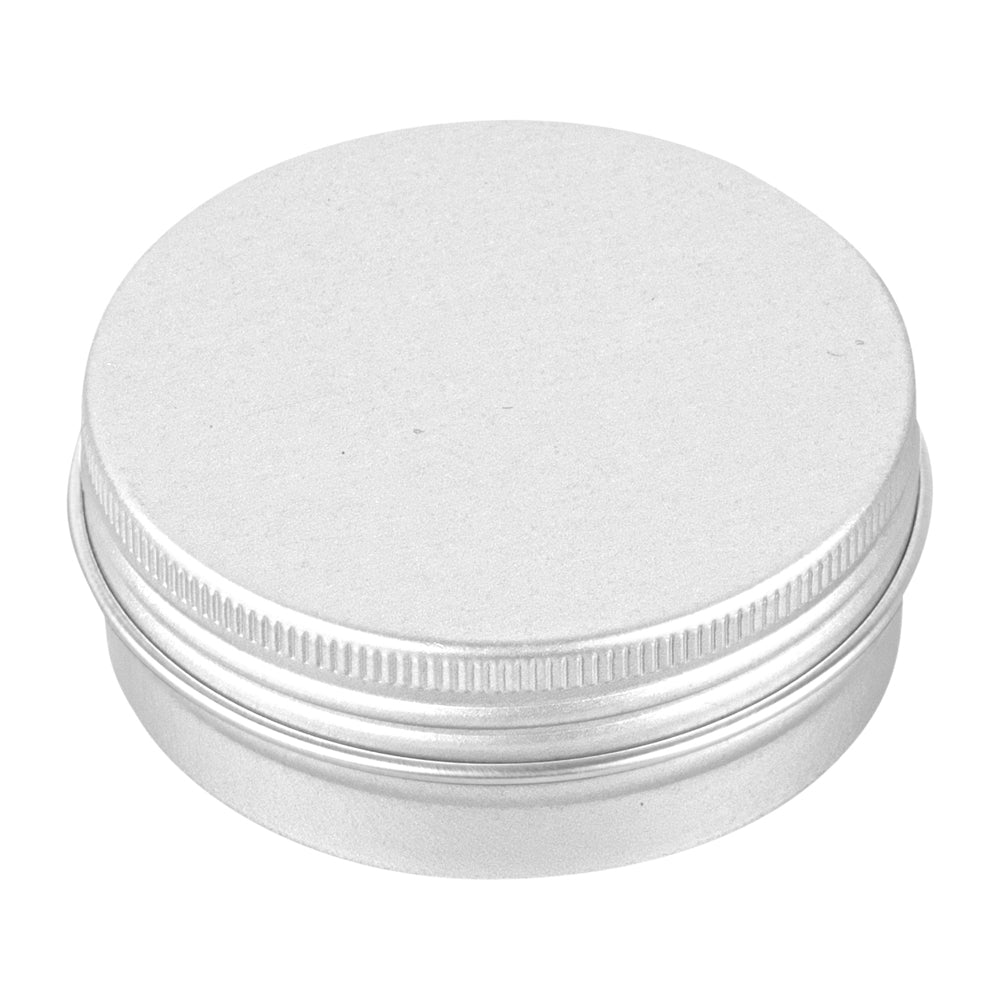 Chef 101 2 oz Round Silver Tin Container - with Screw Lid - 100 count box