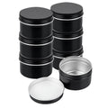 Chef 101 4 oz Round Black Tin Container - with Screw Lid - 10 count box