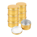 Chef 101 4 oz Round Gold Tin Container - with Screw Lid - 10 count box