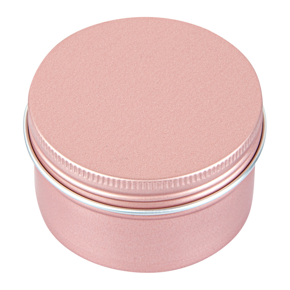 Chef 101 4 oz Round Rose Gold Tin Container - with Screw Lid - 100 count box