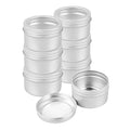 Chef 101 4 oz Round Silver Tin Container - with Window Lid - 100 count box