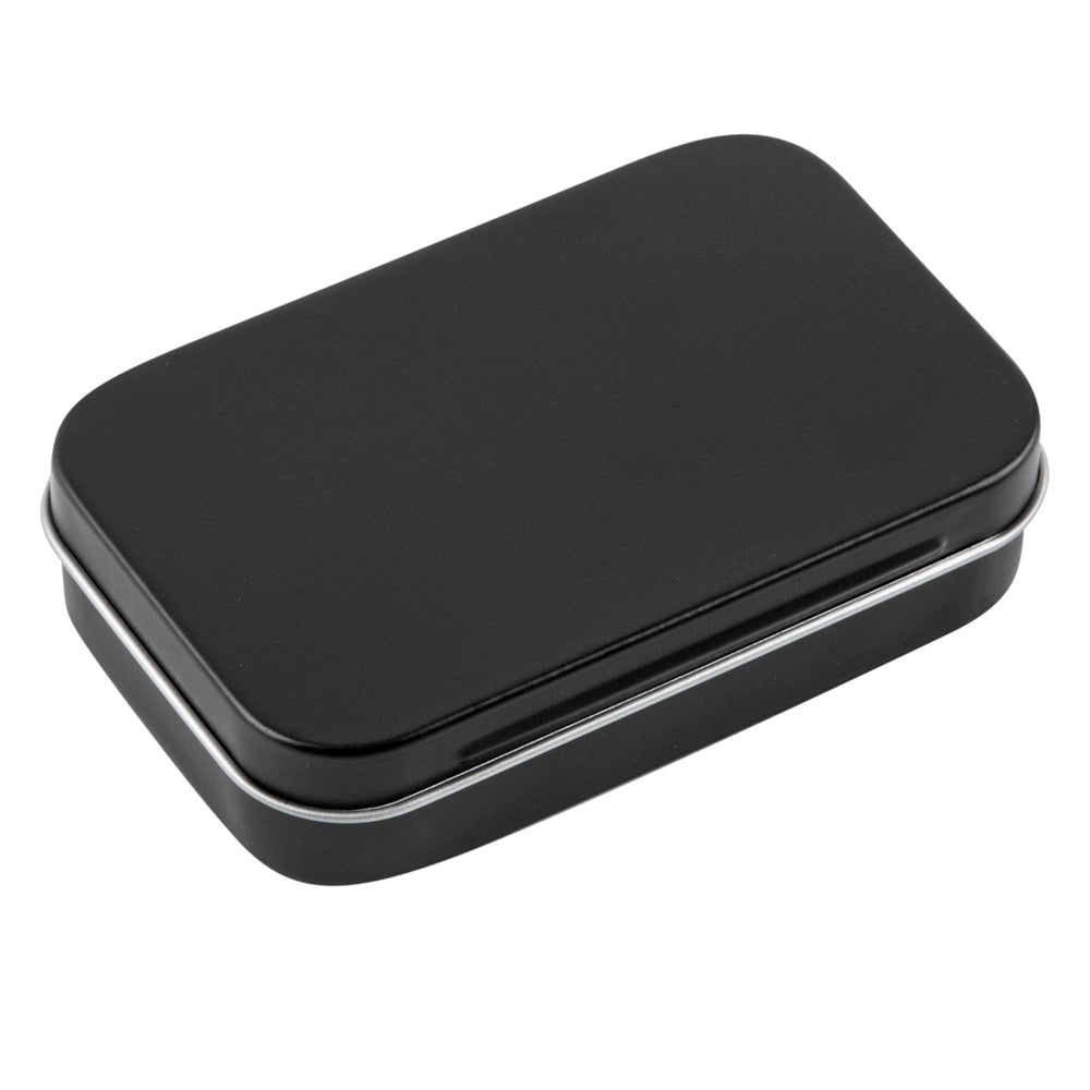 Chef 101 4 oz Rectangle Black Tin Container - with Hinged Lid - 10 count box