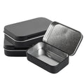 Chef 101 4 oz Rectangle Black Tin Container - with Hinged Lid - 100 count box
