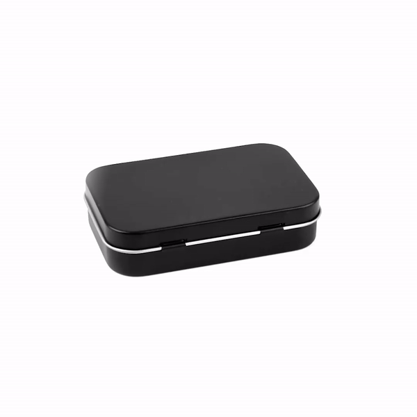 Chef 101 4 oz Rectangle Black Tin Container - with Hinged Lid - 100 count box