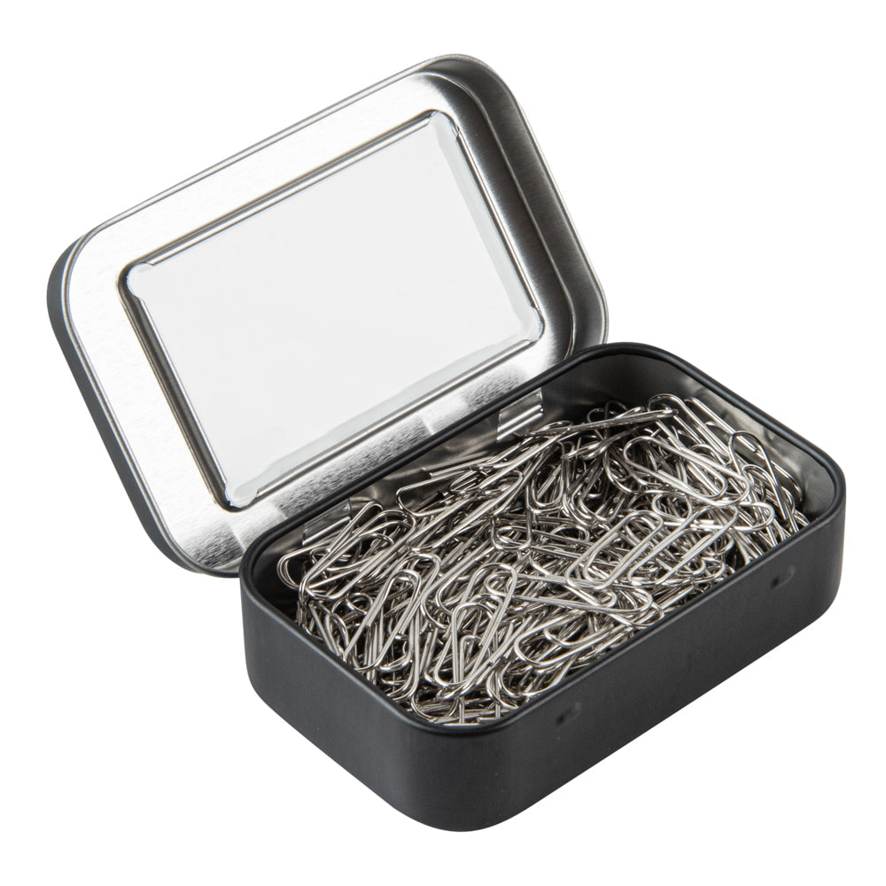 Chef 101 4 oz Rectangle Black Tin Container - with Window Lid - 100 count box