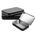 Chef 101 6 oz Rectangle Black Tin Container - with Hinged Lid - 100 count box
