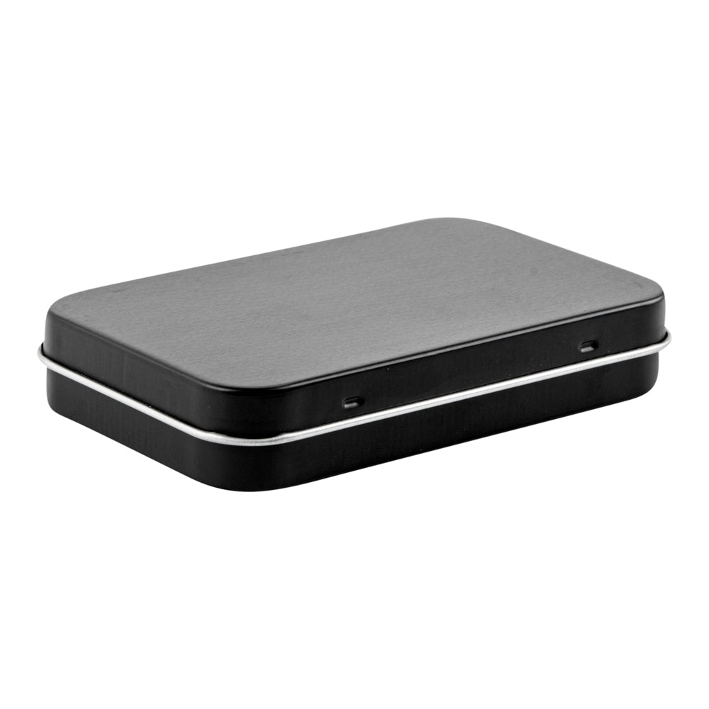Chef 101 6 oz Rectangle Black Tin Container - with Hinged Lid - 100 count box