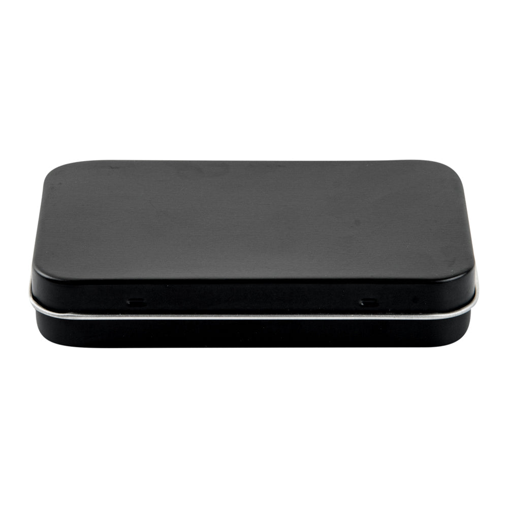 Chef 101 6 oz Rectangle Black Tin Container - with Hinged Lid - 100 count box