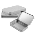 Chef 101 6 oz Rectangle Silver Tin Container - with Hinged Lid - 100 count box