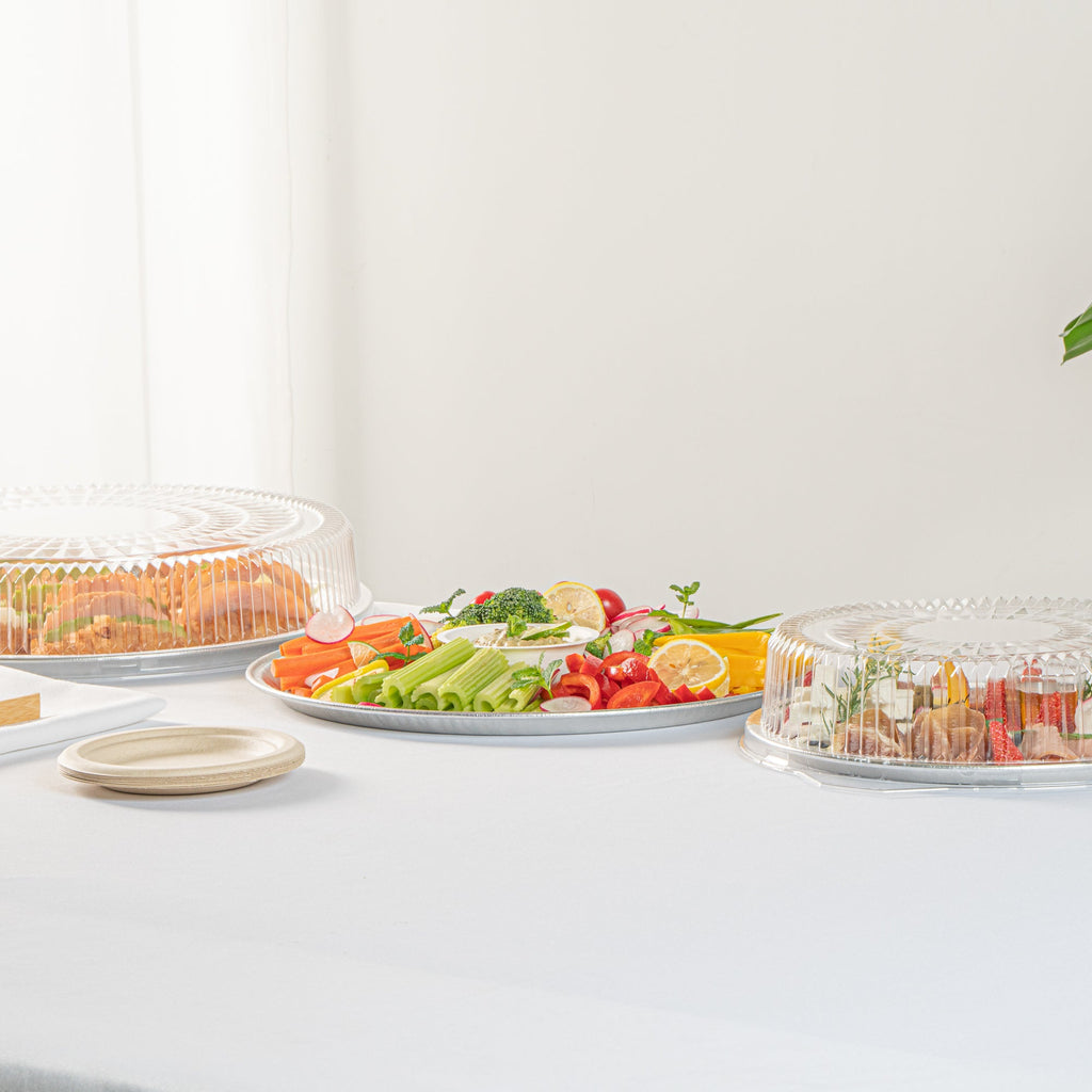 Foil Lux Round Aluminum Catering Tray - 16" - 10 count box