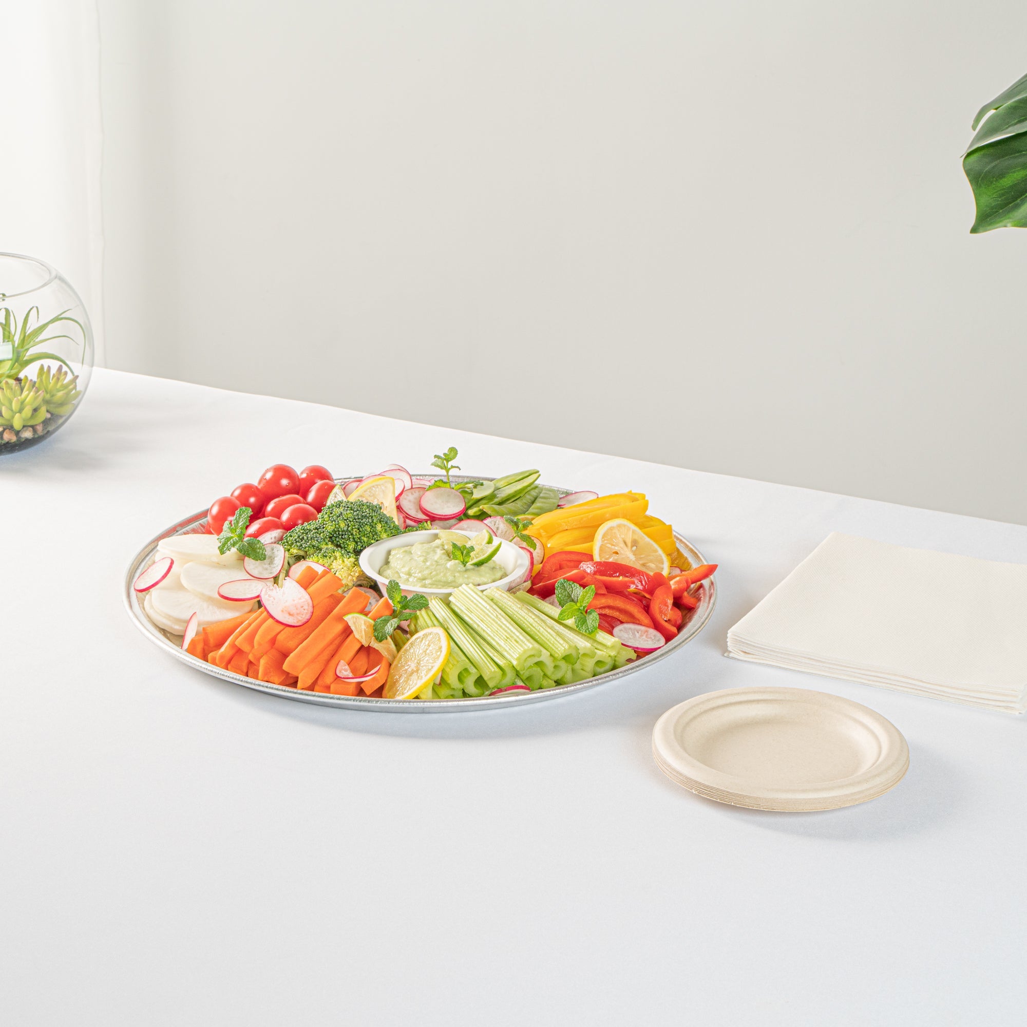 Foil Lux Round Aluminum Catering Tray - 16" - 10 count box
