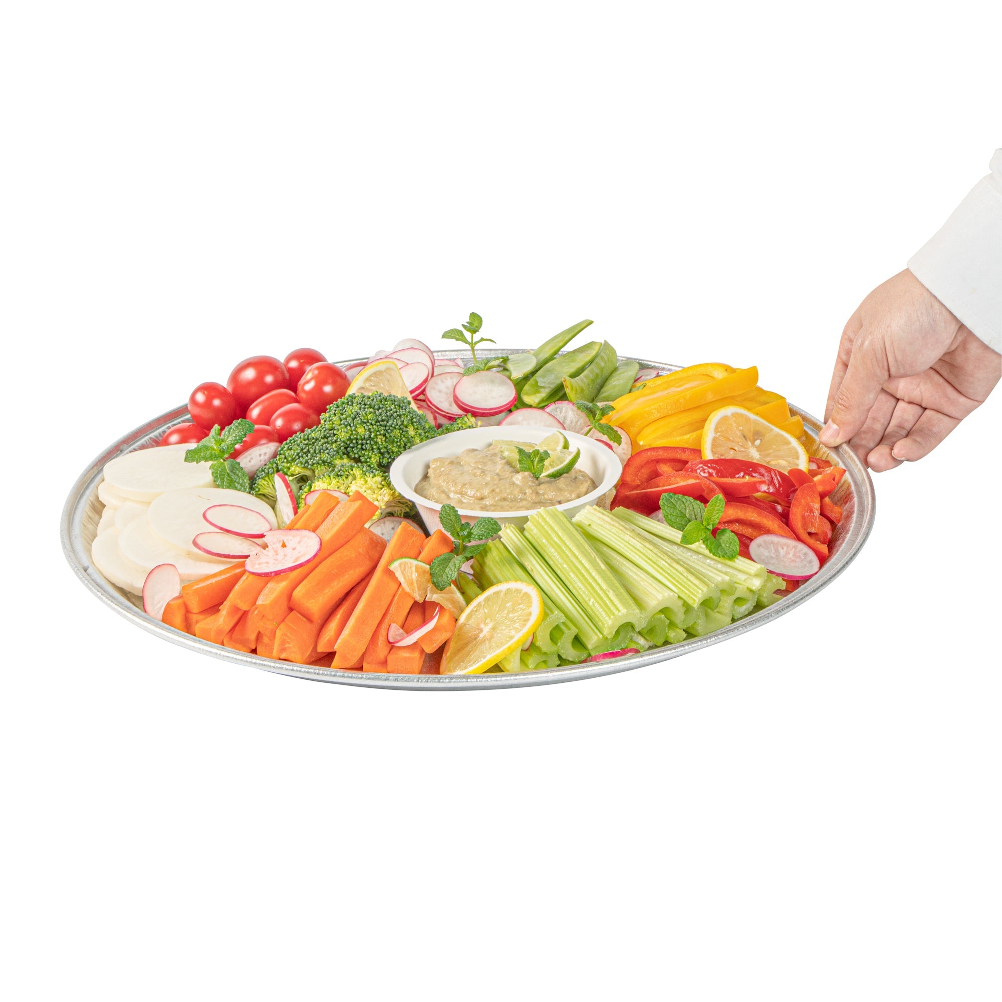 Foil Lux Round Aluminum Catering Tray - 16" - 20 count box