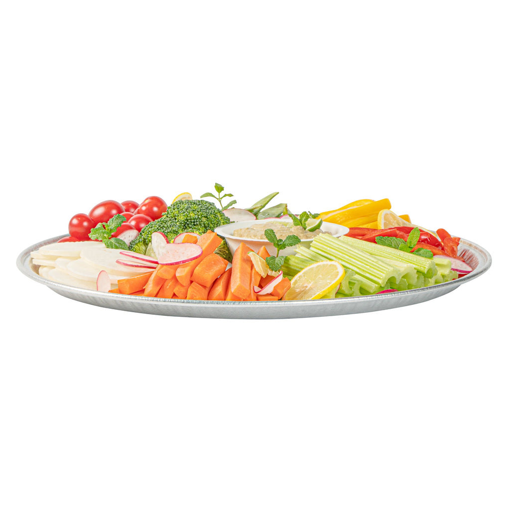Foil Lux Round Aluminum Catering Tray - 16" - 20 count box