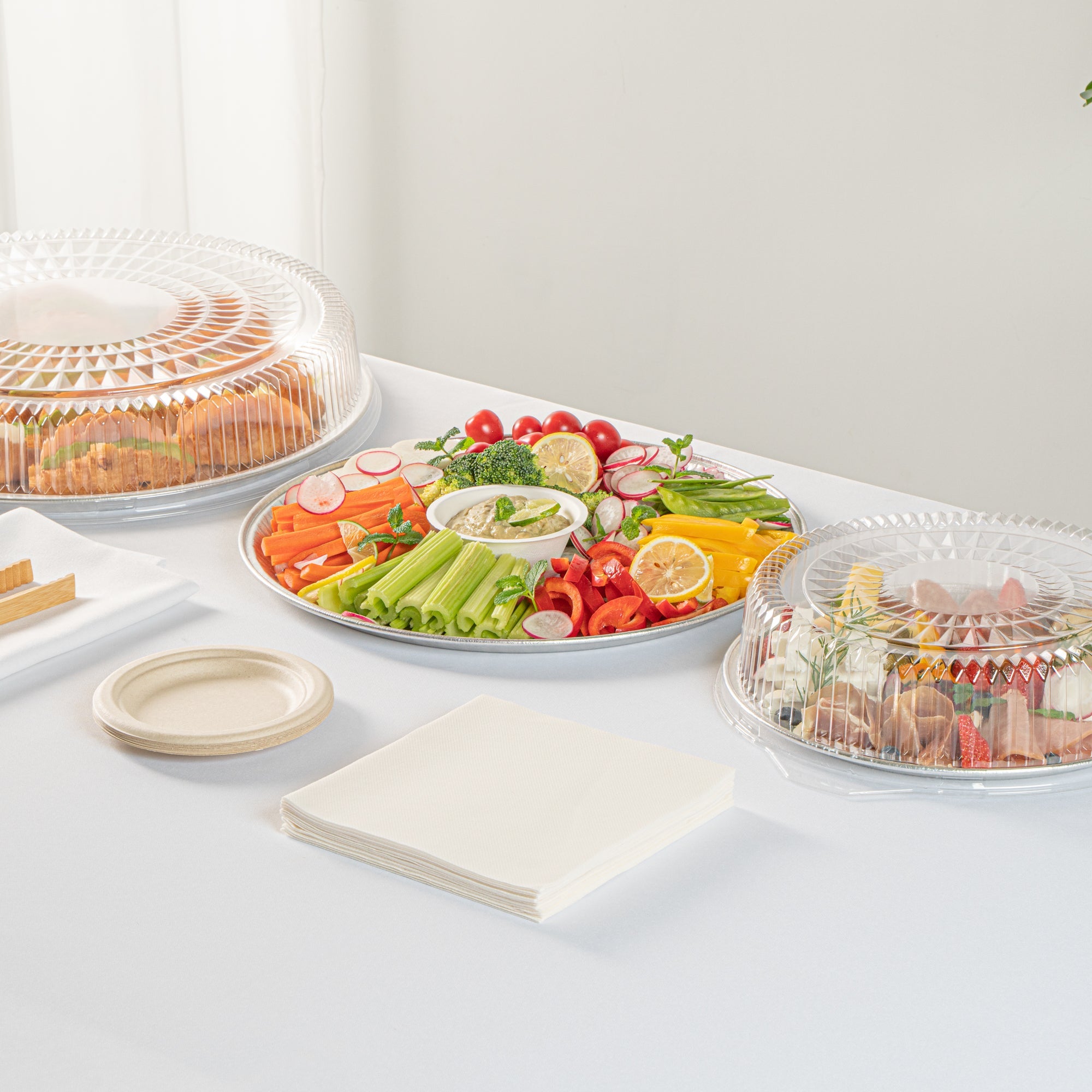 Foil Lux Round Aluminum Catering Tray - 16" - 20 count box