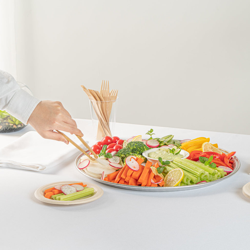 Foil Lux Round Aluminum Catering Tray - 16" - 20 count box