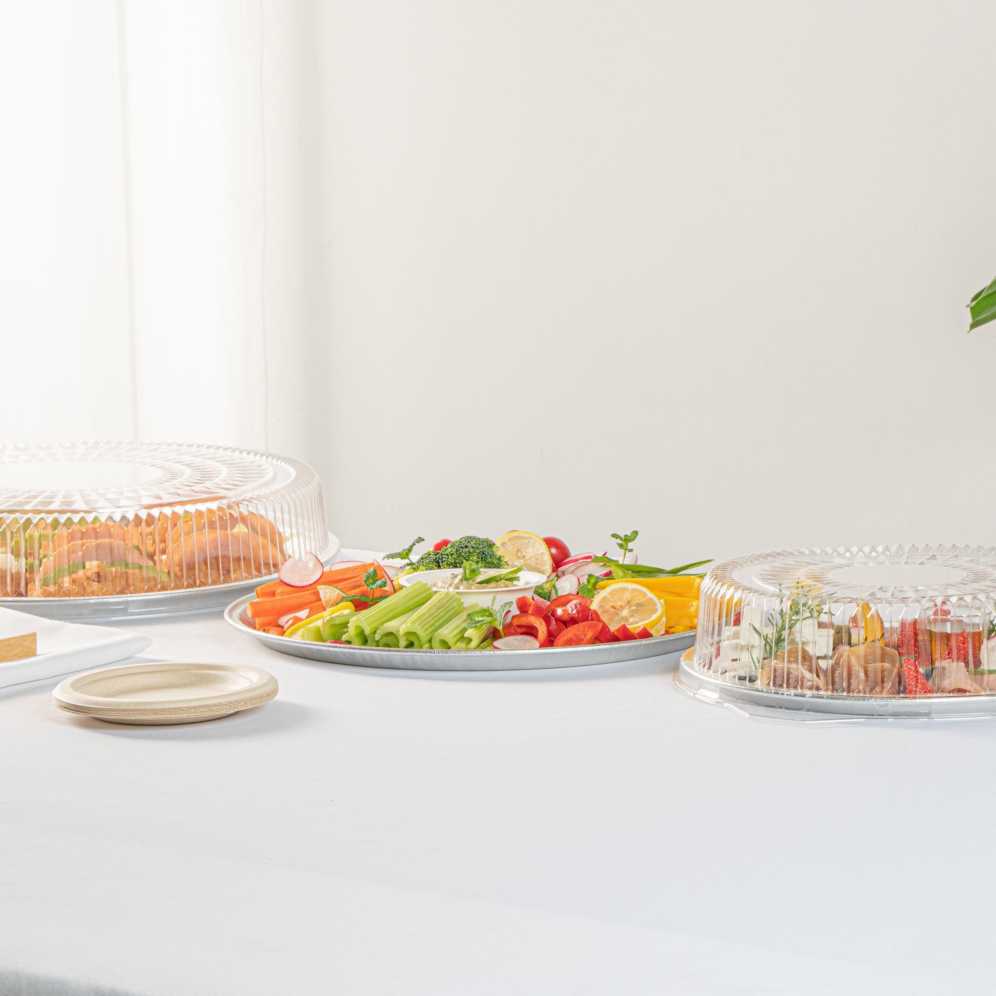 Foil Lux Round Aluminum Catering Tray - 16" - 20 count box