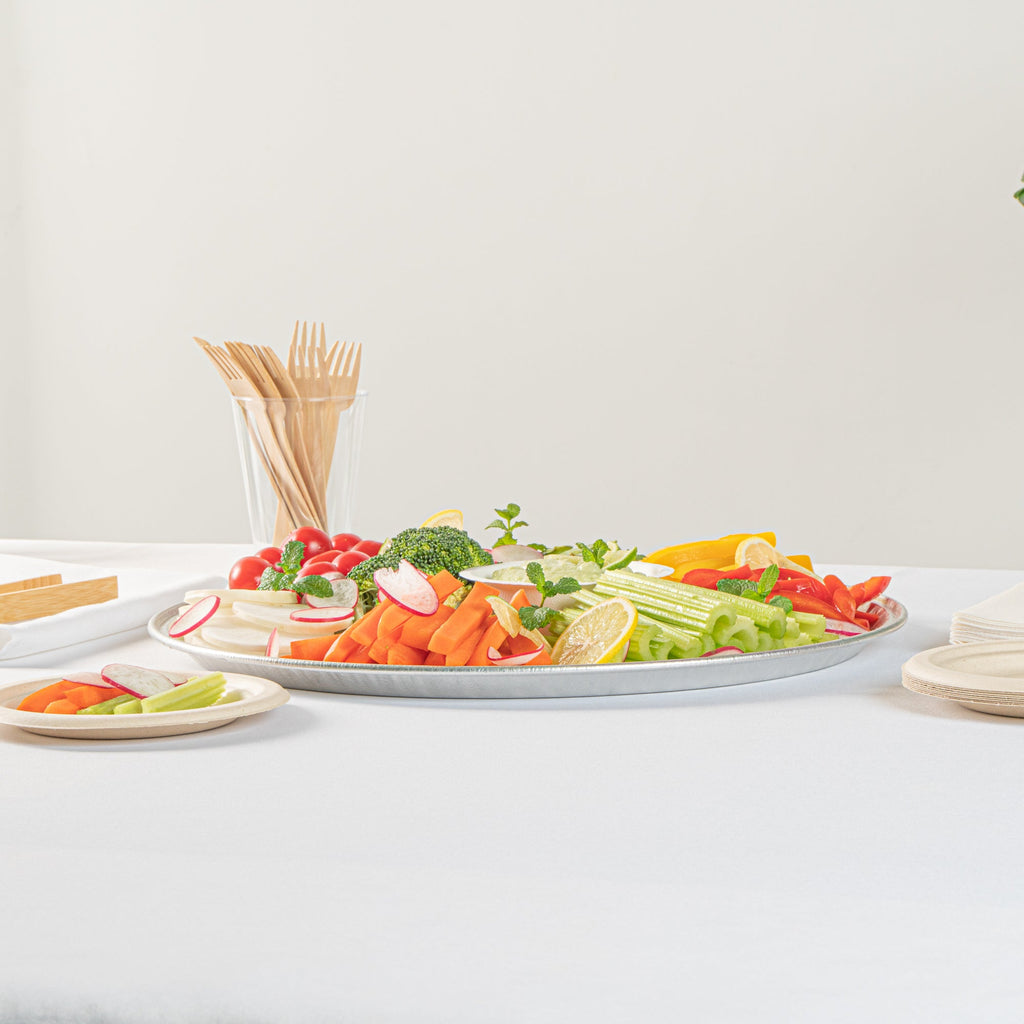 Foil Lux Round Aluminum Catering Tray - 16" - 20 count box