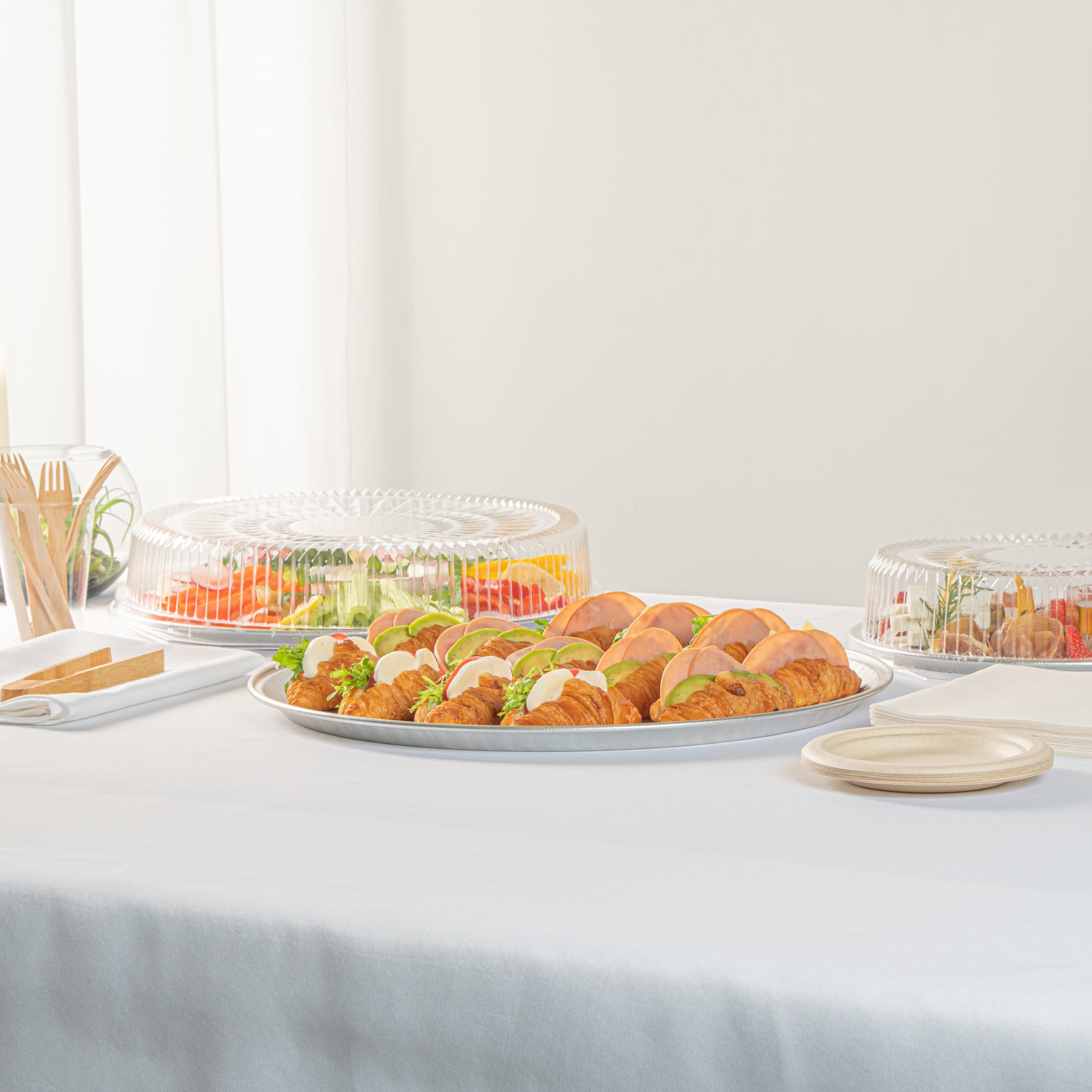 Foil Lux Round Aluminum Catering Tray - 18" - 10 count box