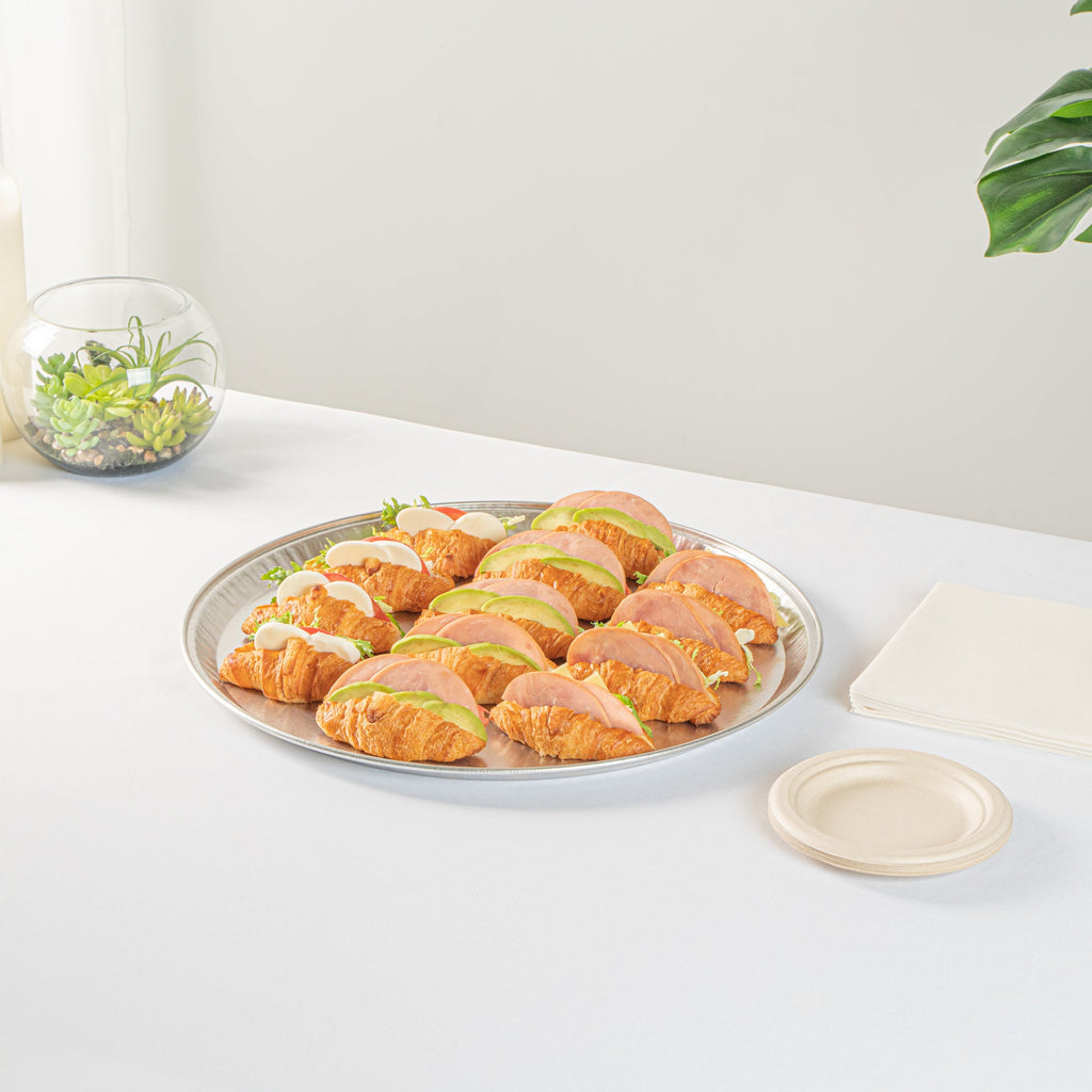Foil Lux Round Aluminum Catering Tray - 18" - 10 count box