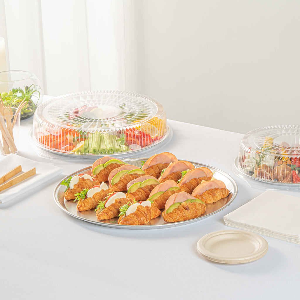 Foil Lux Round Aluminum Catering Tray - 18" - 20 count box