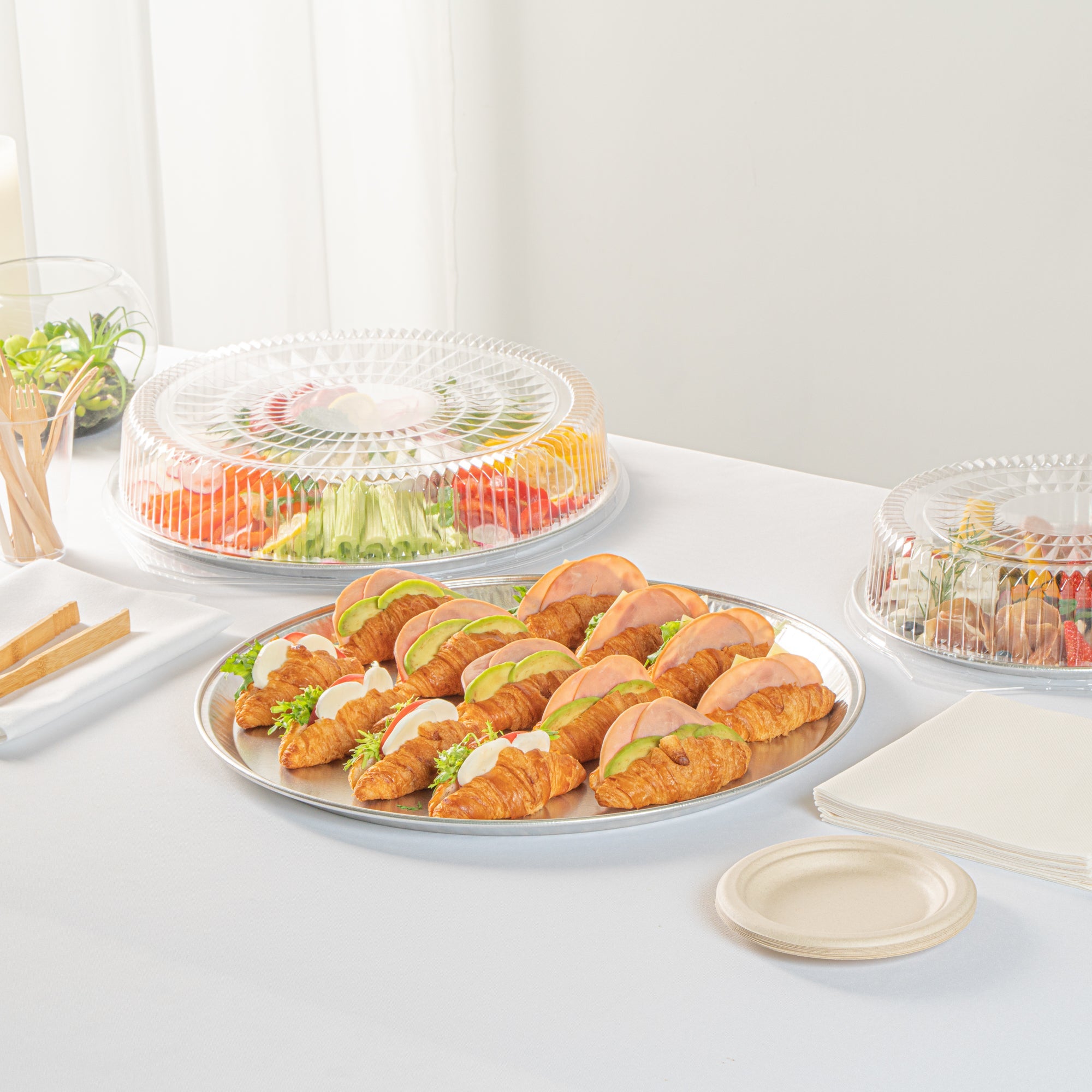 Foil Lux Round Aluminum Catering Tray - 18" - 20 count box