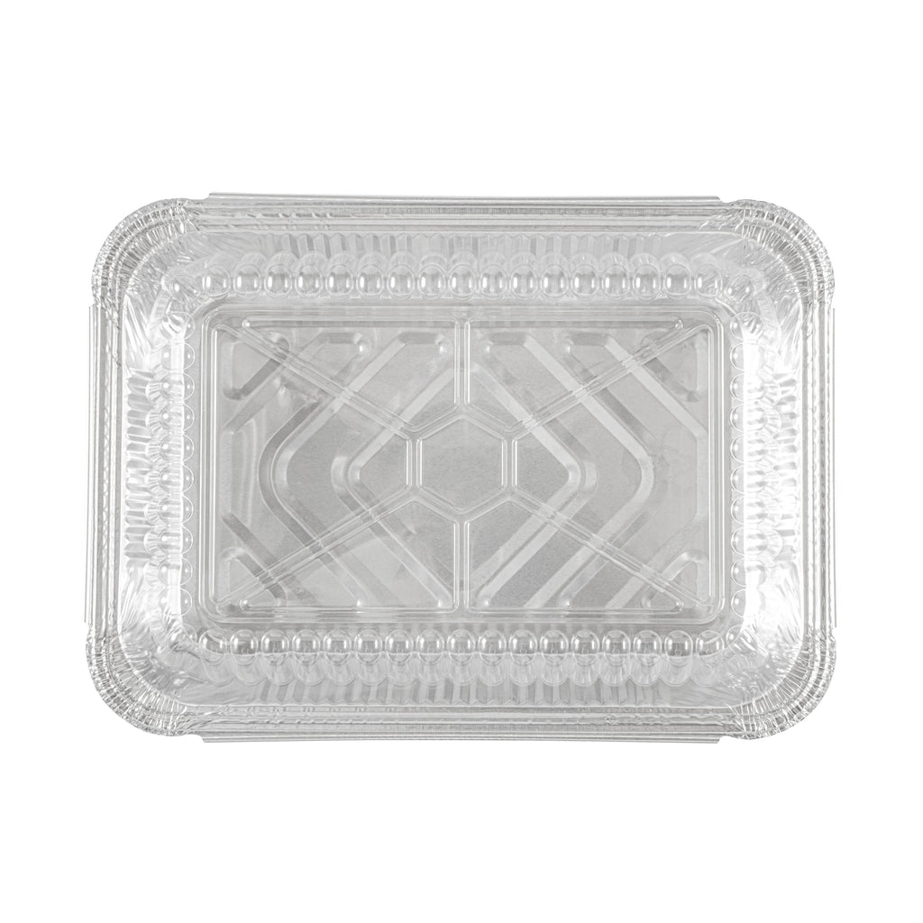 Foil Lux Oblong Clear Plastic Lid - Fits 2 1/4 lb Container - 100 count box