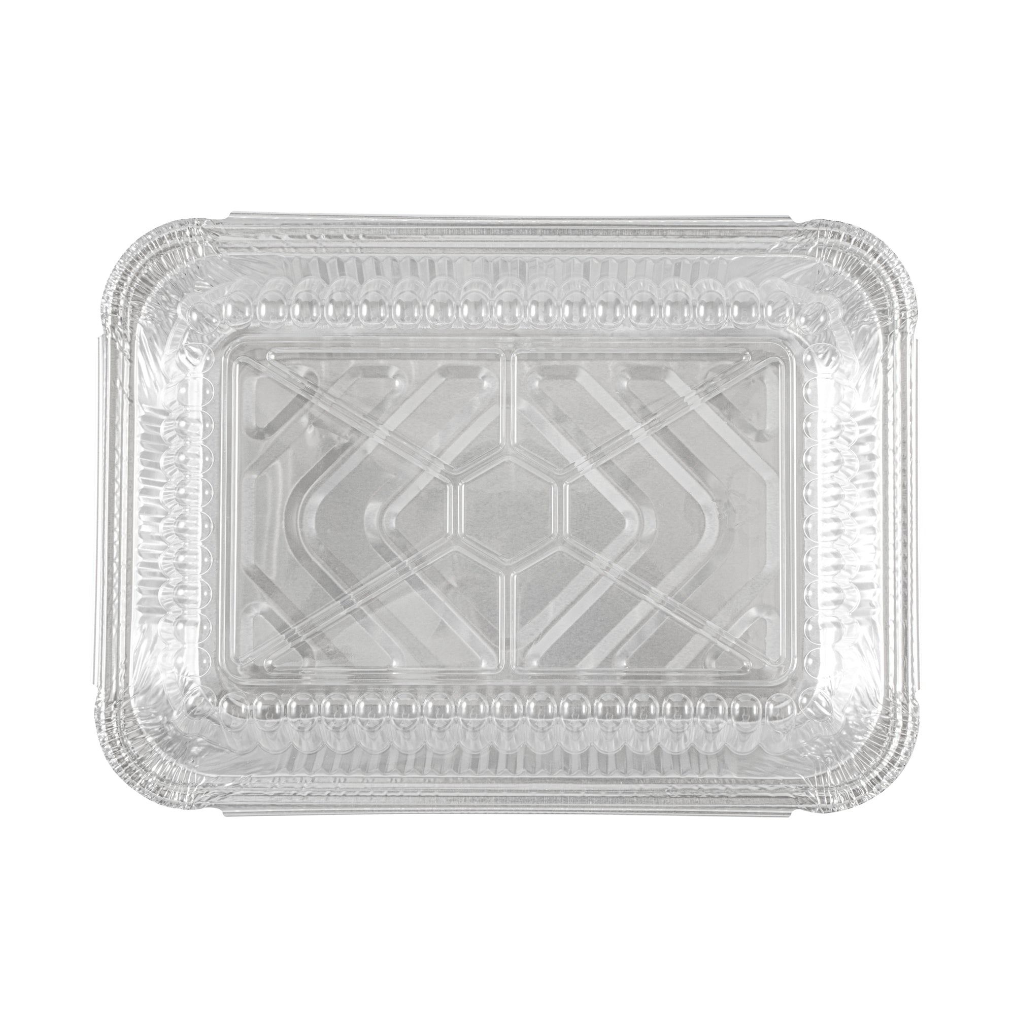 Foil Lux Oblong Clear Plastic Lid - Fits 2 1/4 lb Container - 100 count box