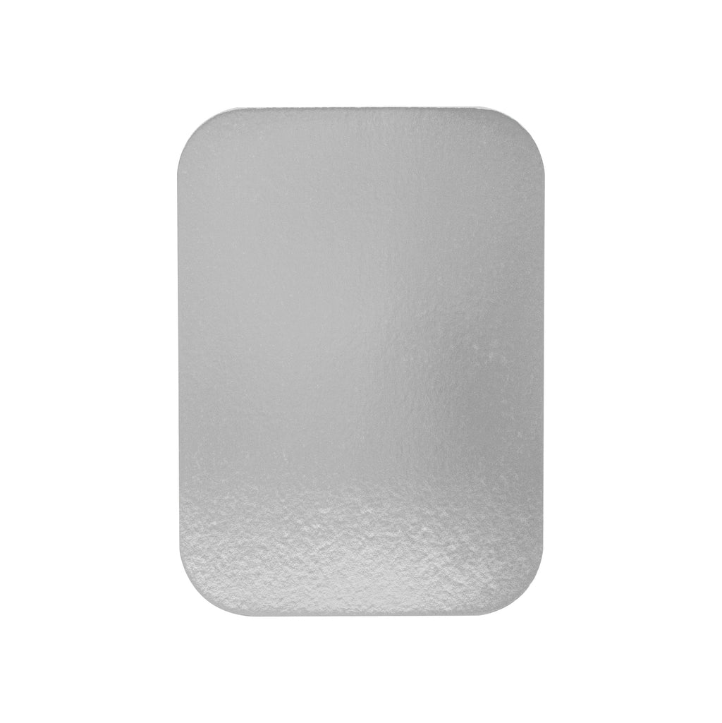 Foil Lux Oblong White Foil-Laminated Board Lid - Fits 2 1/4 lb Container - 100 count box