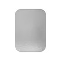 Foil Lux Oblong White Foil-Laminated Board Lid - Fits 2 1/4 lb Container - 100 count box