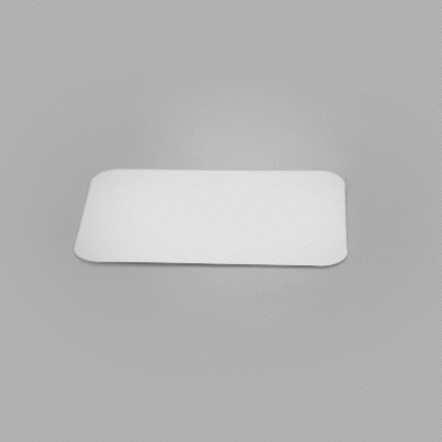 Foil Lux Oblong White Foil-Laminated Board Lid - Fits 2 1/4 lb Container - 100 count box