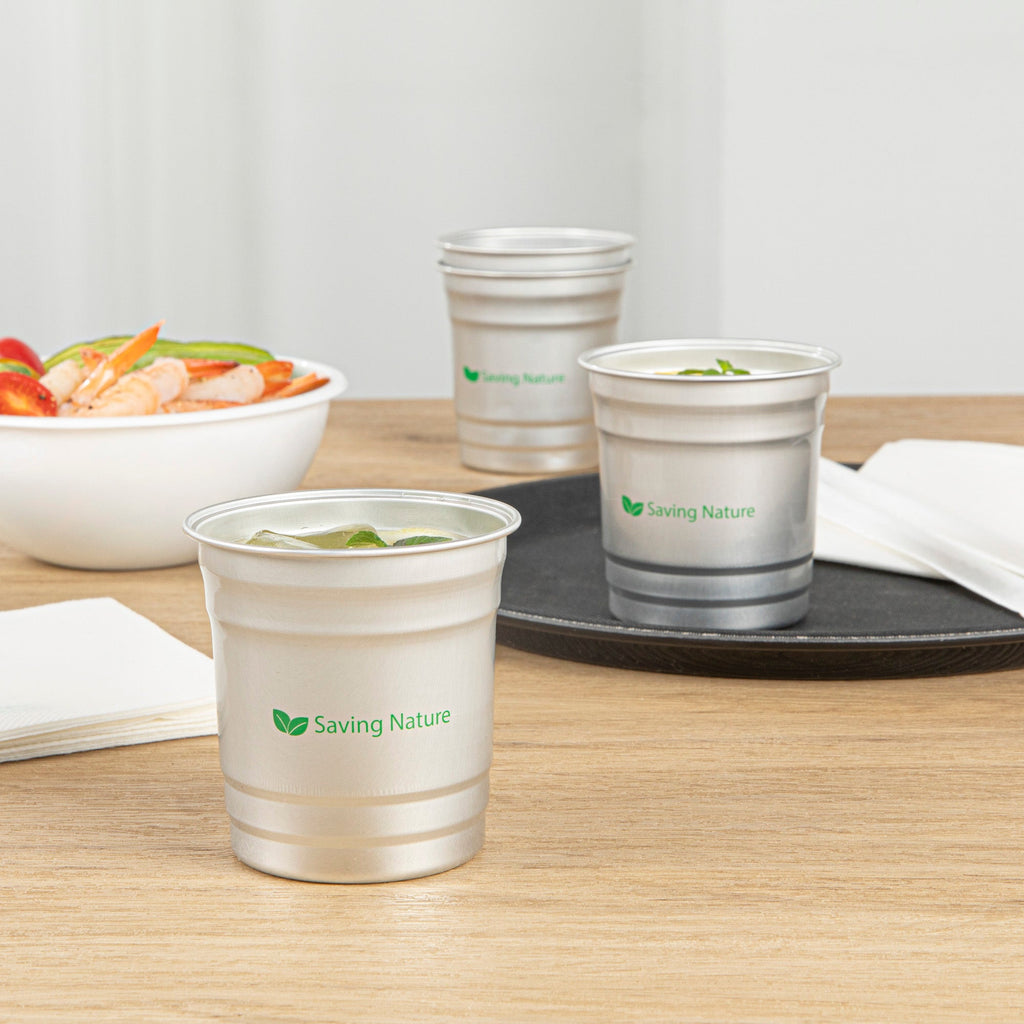 Saving Nature 10 oz Aluminum Drinking Cup - 3 1/2" x 3 1/2" x 3" - 10 count box