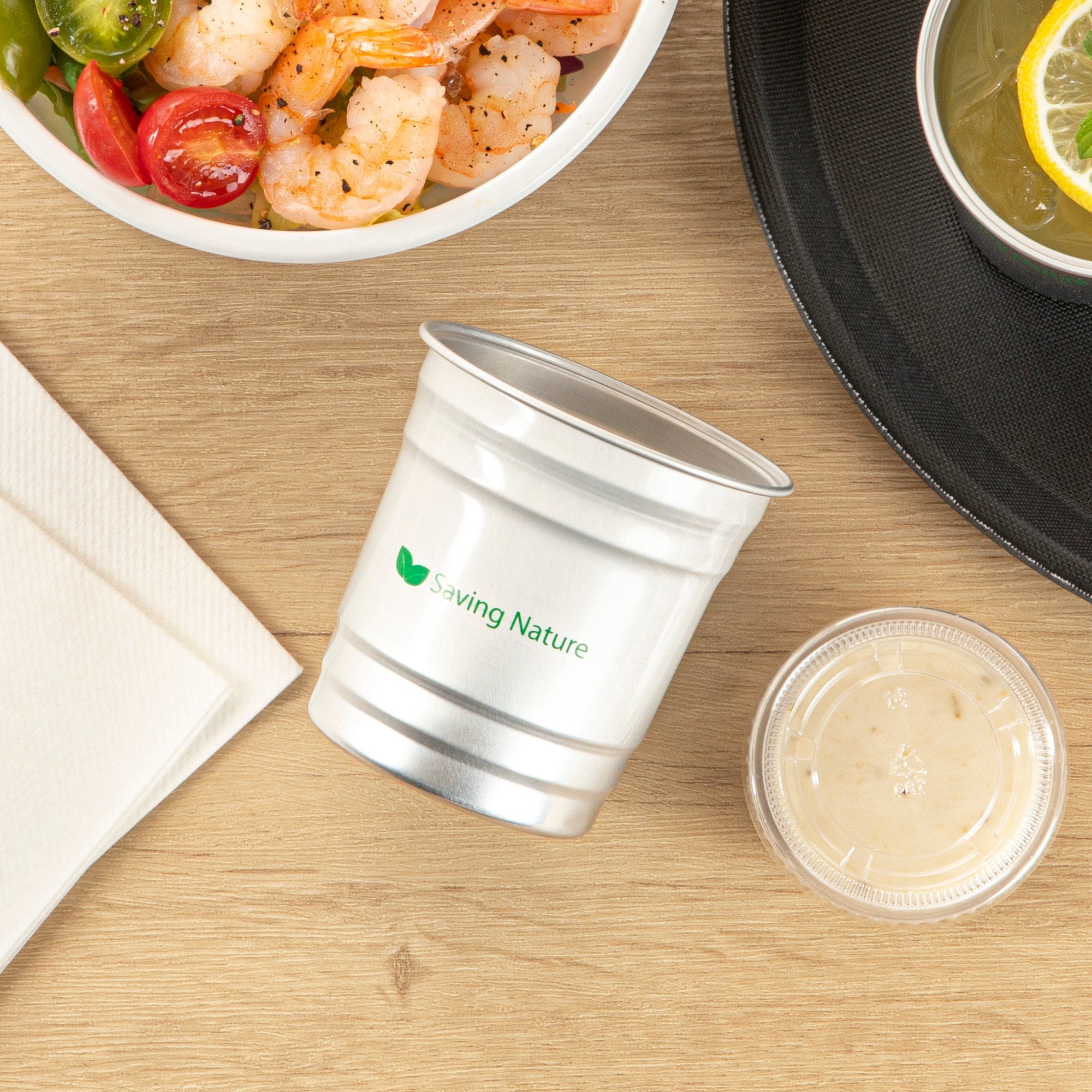 Saving Nature 10 oz Aluminum Drinking Cup - 3 1/2" x 3 1/2" x 3" - 10 count box