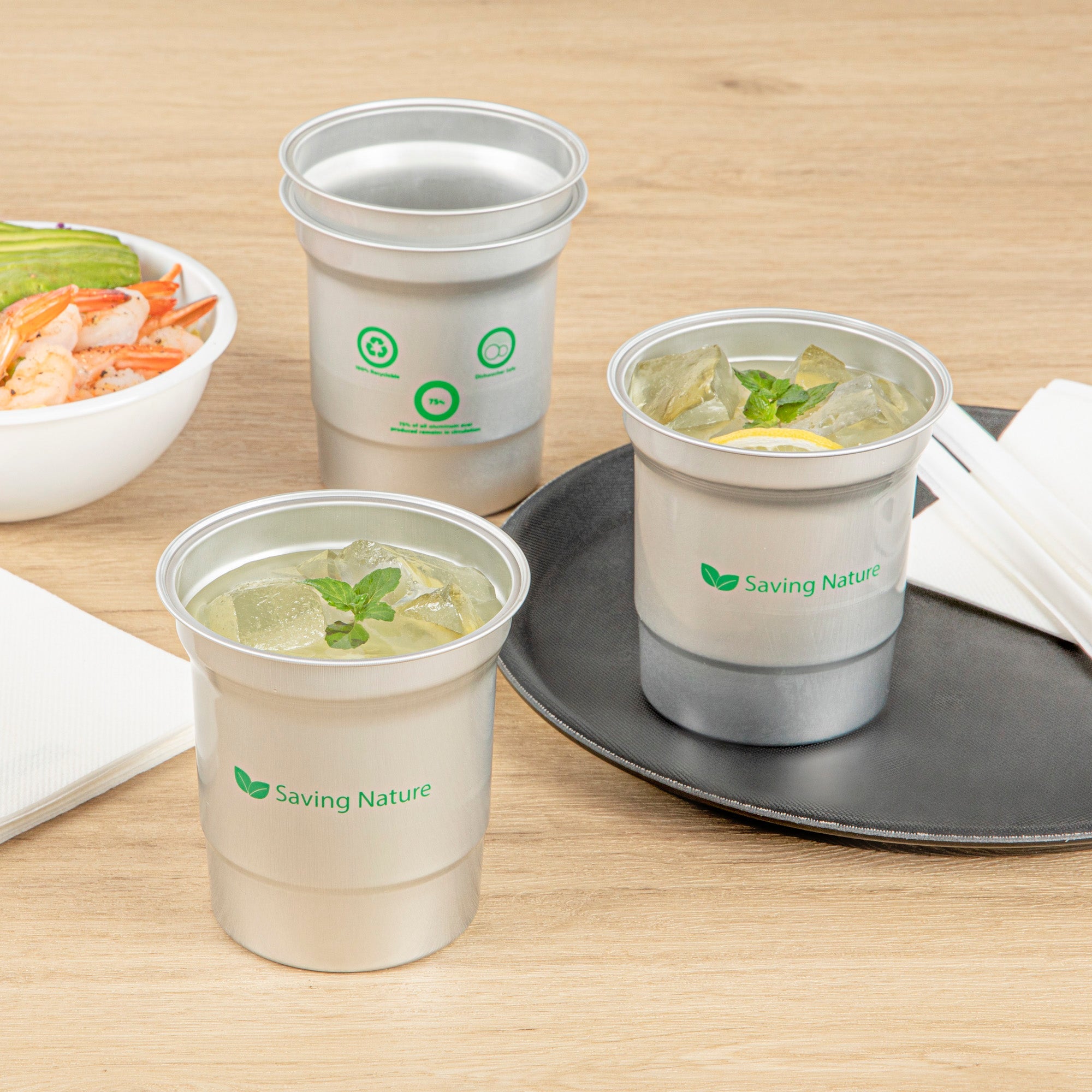 Saving Nature 16 oz Aluminum Drinking Cup - 3 3/4" x 3 3/4" x 4" - 10 count box