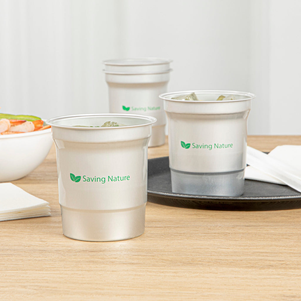 Saving Nature 16 oz Aluminum Drinking Cup - 3 3/4" x 3 3/4" x 4" - 100 count box