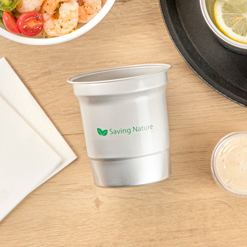 Saving Nature 16 oz Aluminum Drinking Cup - 3 3/4" x 3 3/4" x 4" - 100 count box