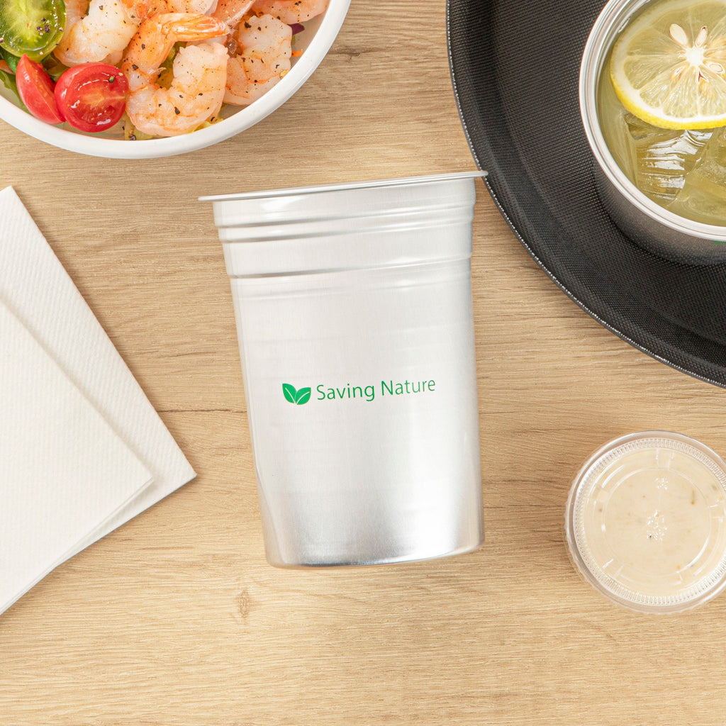 Saving Nature 20 oz Aluminum Drinking Cup - 3 3/4" x 3 3/4" x 5" - 100 count box
