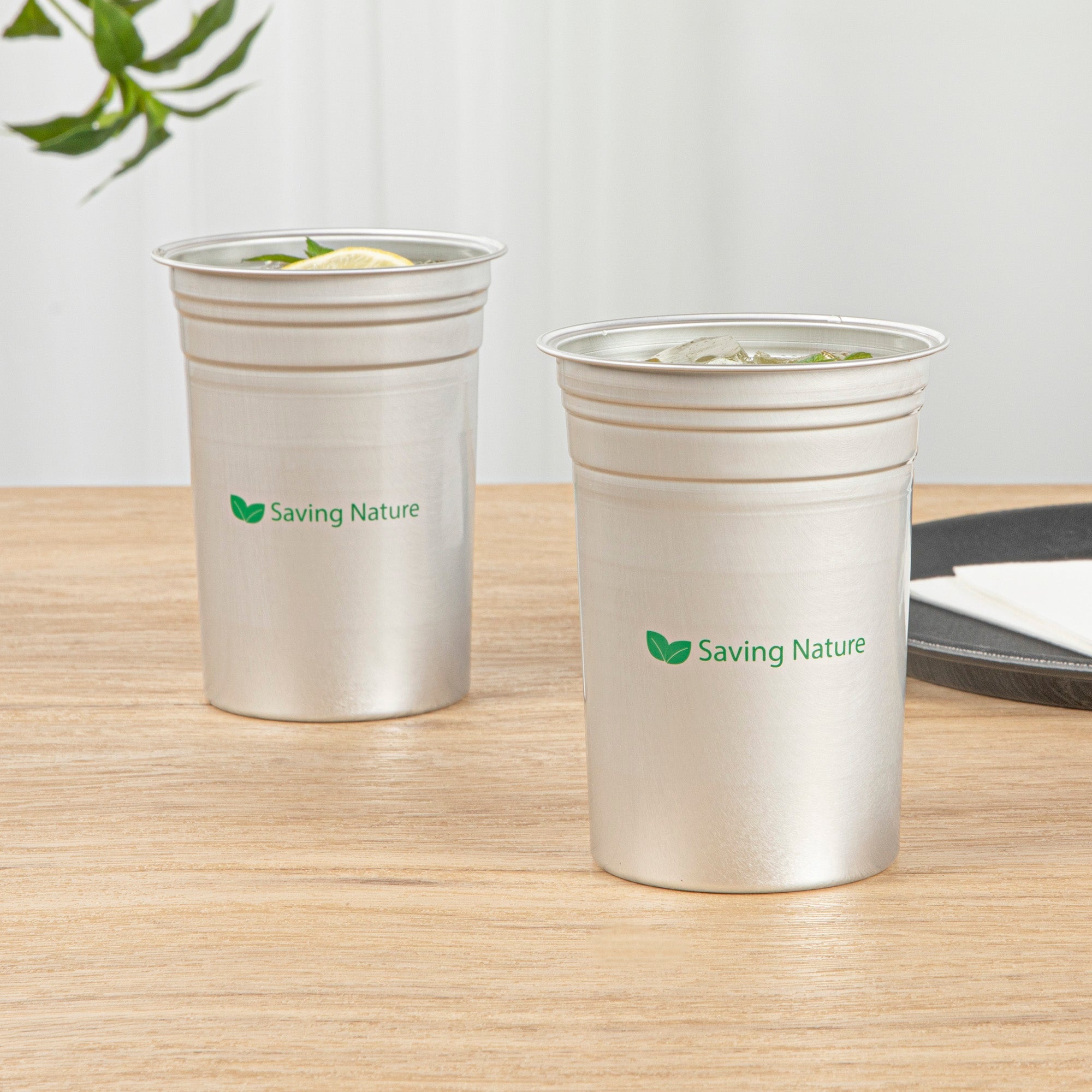 Saving Nature 20 oz Aluminum Drinking Cup - 3 3/4" x 3 3/4" x 5" - 100 count box