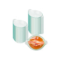Mini Serve Oval Seagreen Plastic Mini Handled Plate - 3 3/4" x 2 1/2" - 100 count box