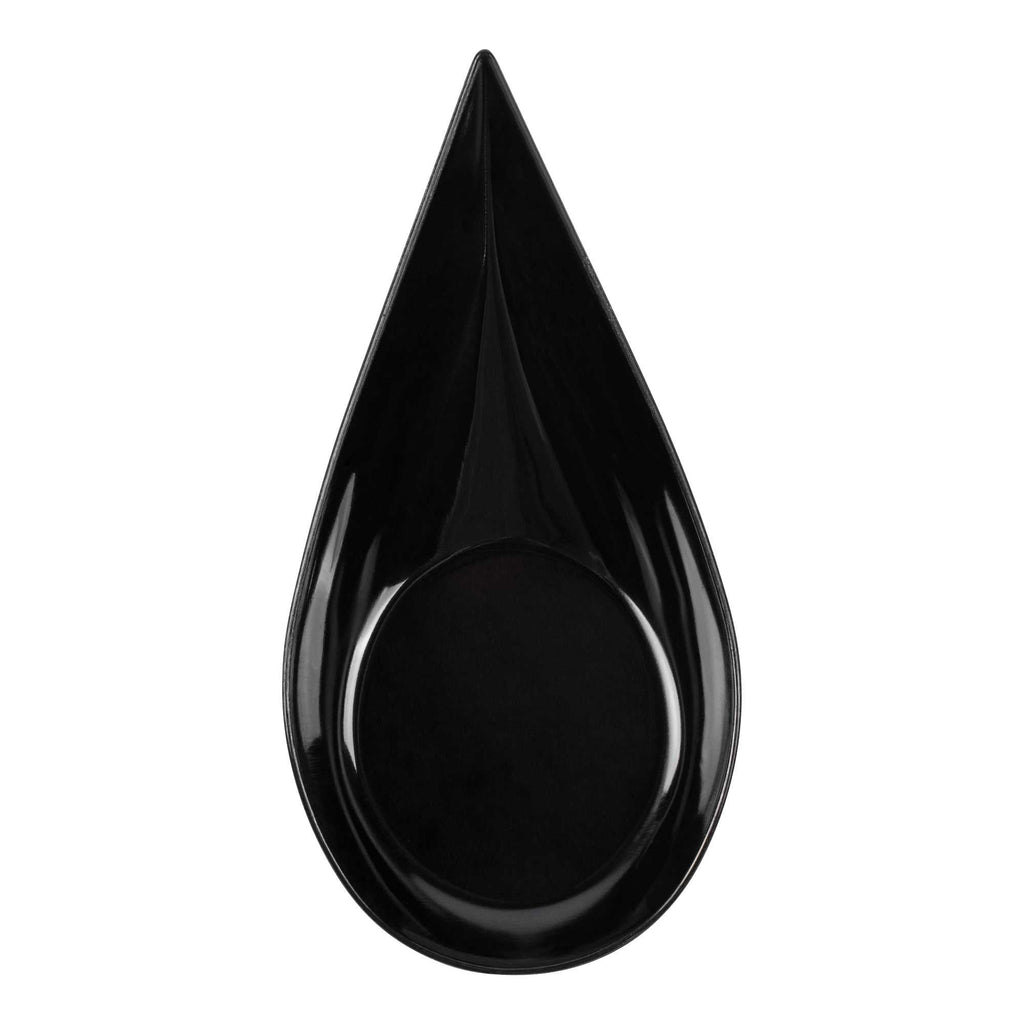 Mini Serve Teardrop Black Plastic Spoon - 4" x 2" x 1/2" - 20 count box