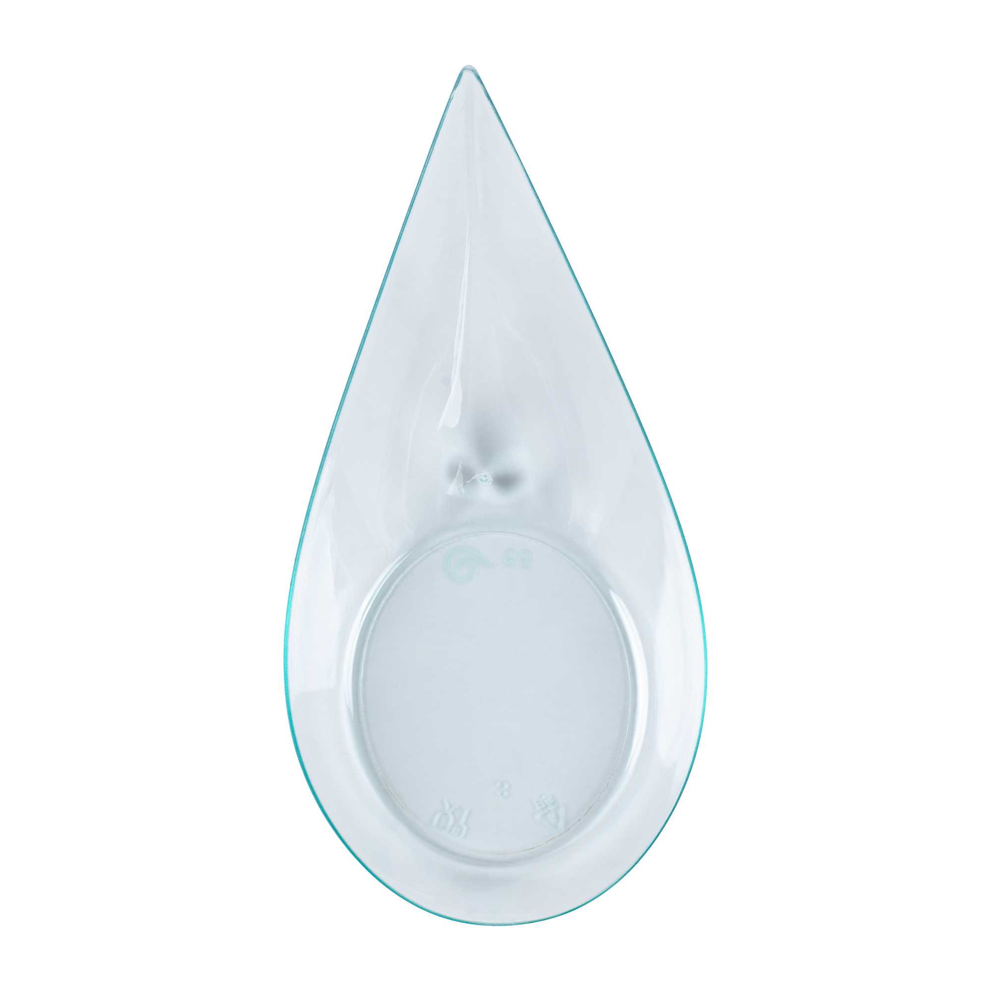 Mini Serve Teardrop Seagreen Plastic Spoon - 4" x 2" x 1/2" - 100 count box