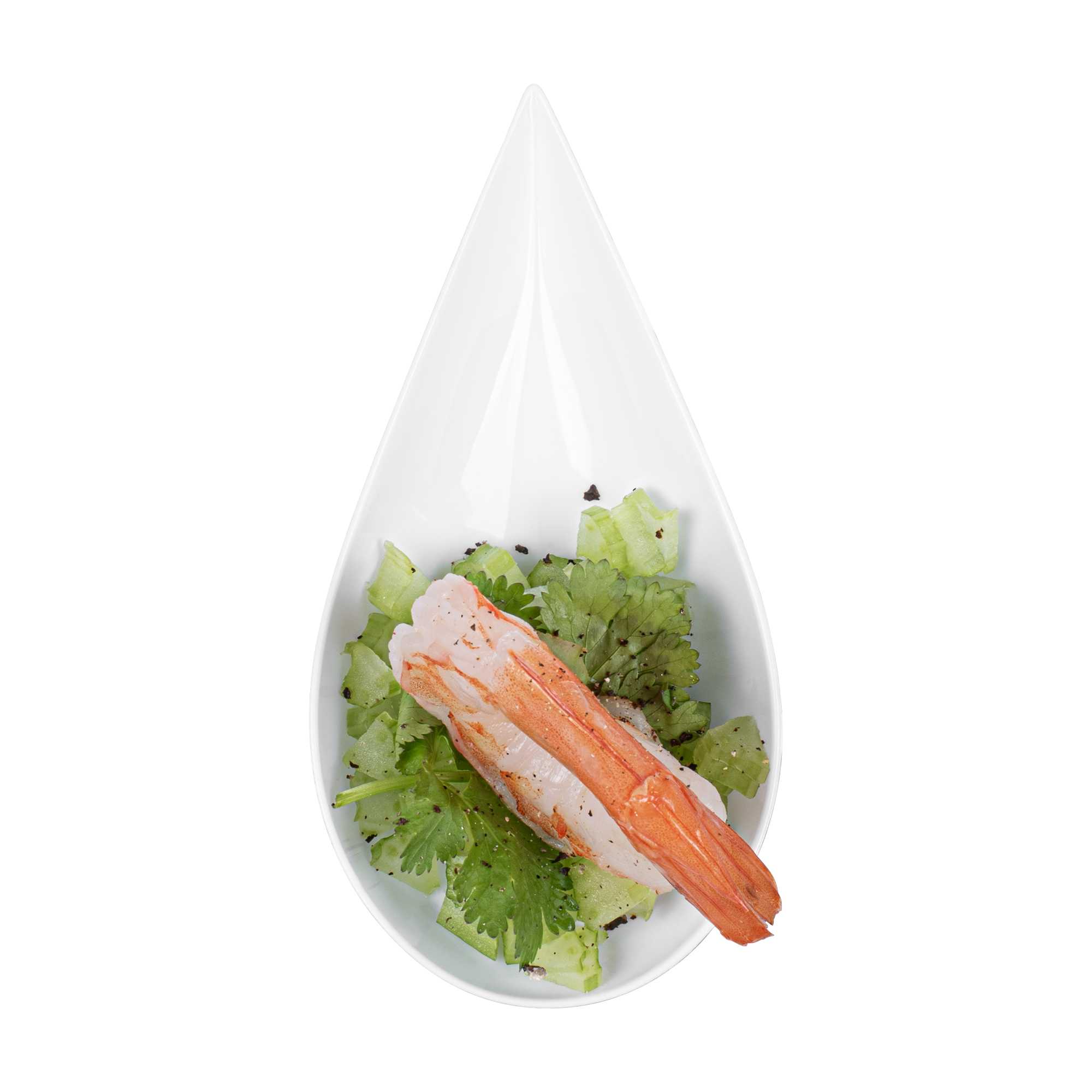 Mini Serve Teardrop White Plastic Spoon - 4" x 2" x 1/2" - 20 count box