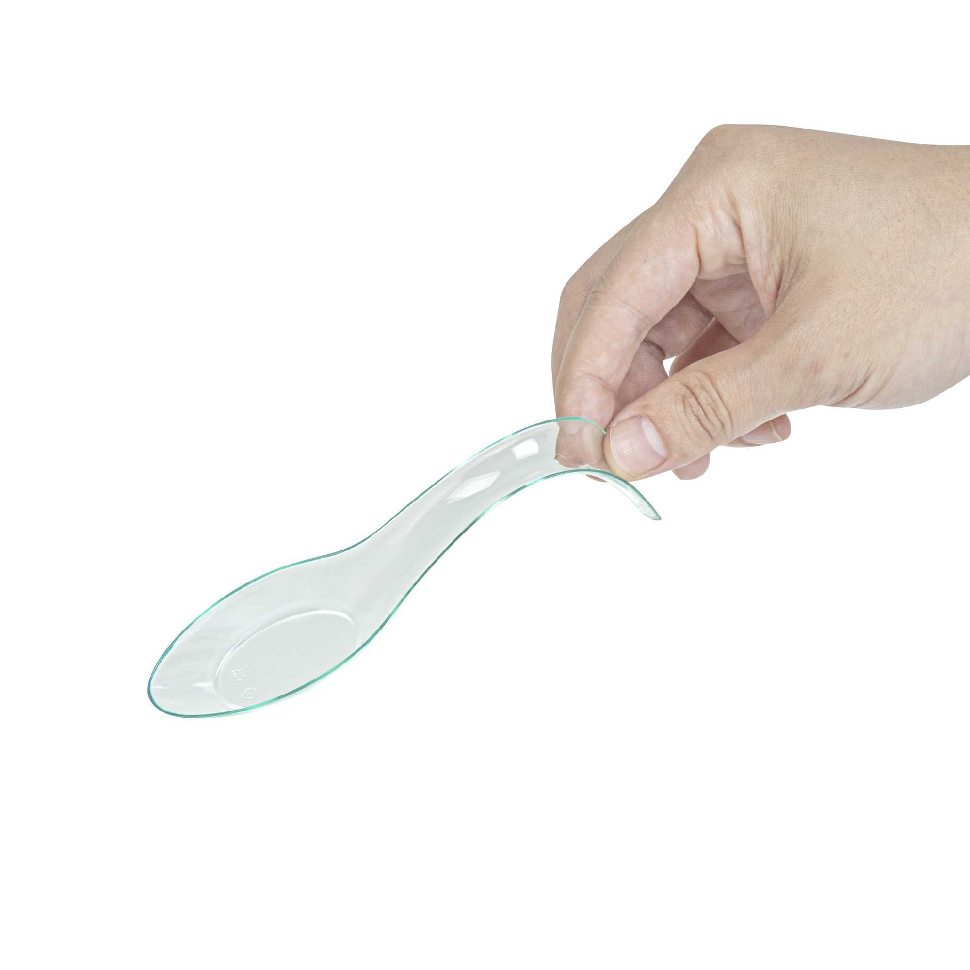 Mini Serve Seagreen Plastic Stiletto Spoon - 5" x 1/2" x 1 1/4" - 100 count box