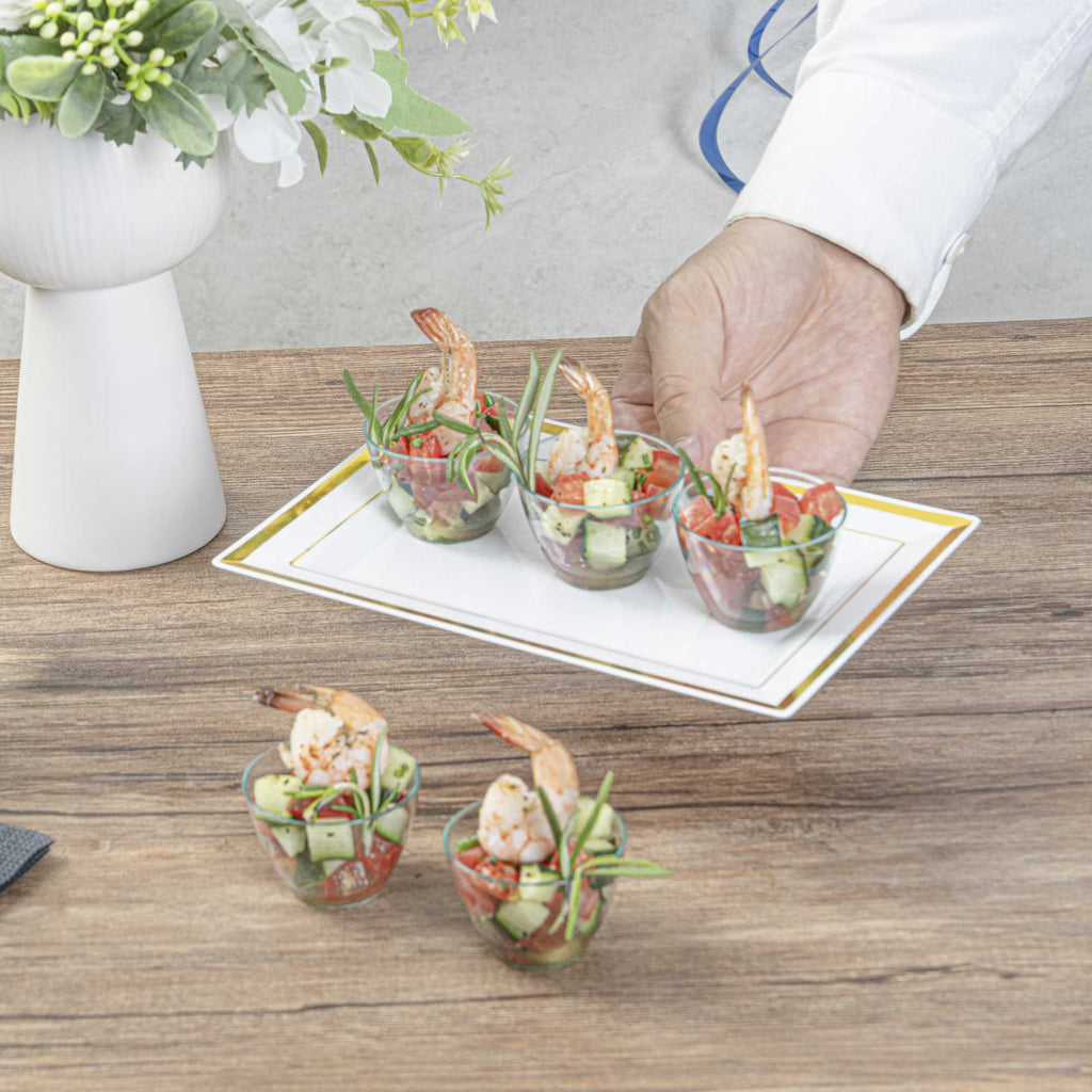 Mini Serve 2 oz Round Seagreen Plastic Mini Tasting Bowl - 2" x 2" x 1 1/2" - 100 count box