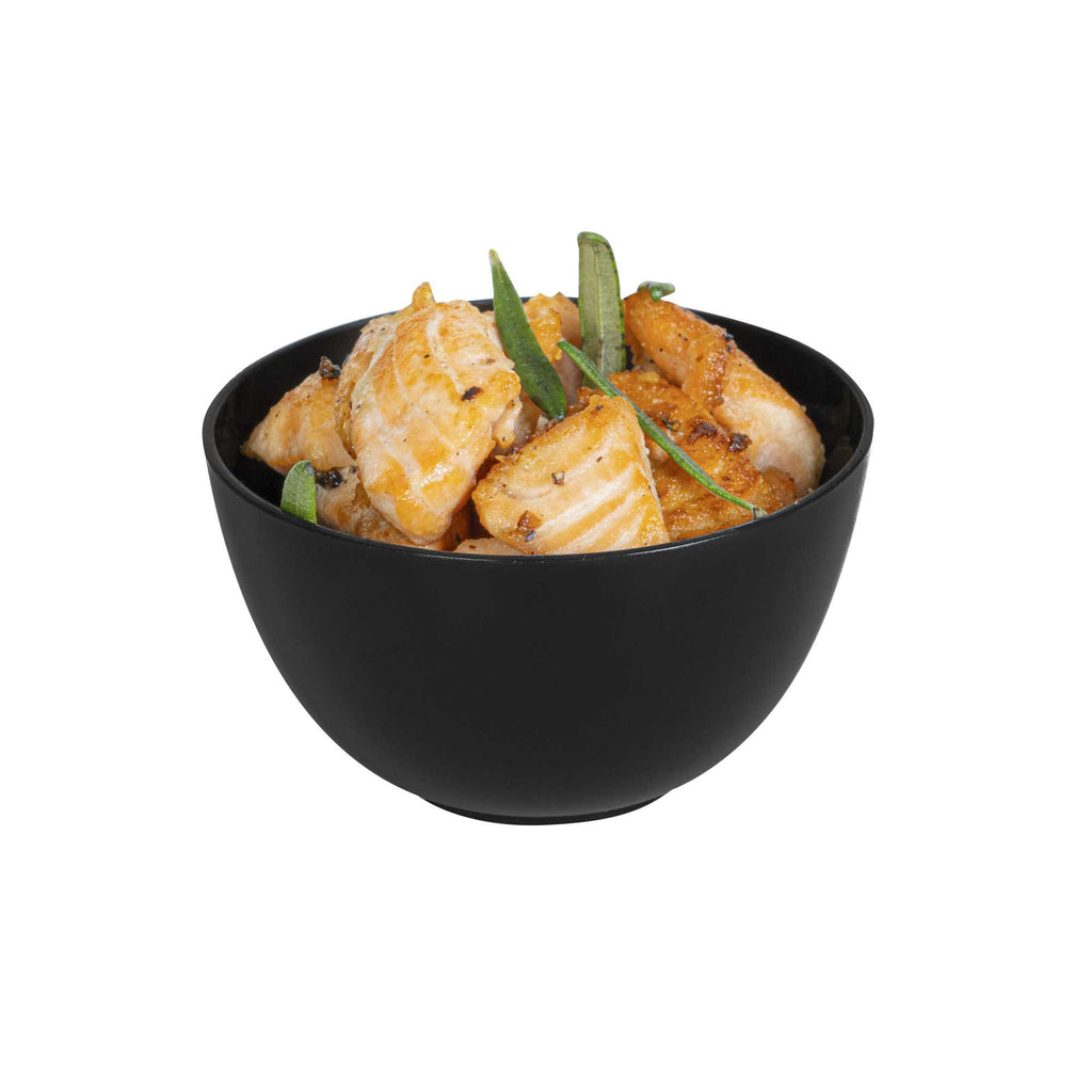 Mini Serve 4 oz Round Black Plastic Bodega Cup - 3" x 3" x 1 3/4" - 100 count box